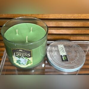Rare HTF Bath & Body Works Heirloom Greens 3-Wick Scented Candle